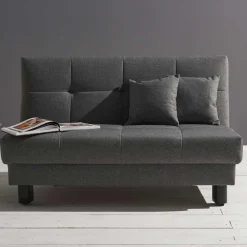 Wohnen Betten|Betten*Velours Bettcouch in Grau - Daylight