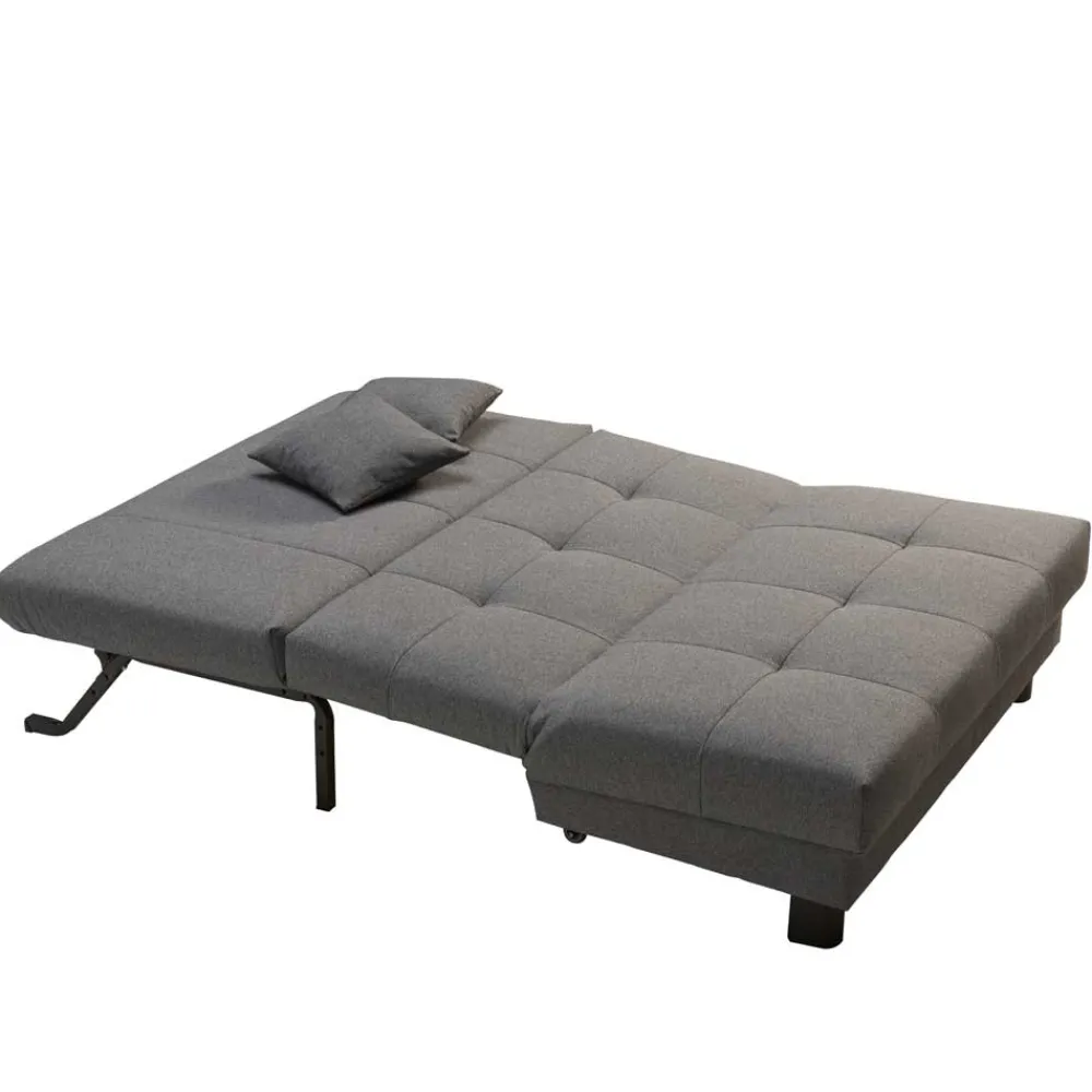 Wohnen Betten|Betten*Velours Bettcouch in Grau - Daylight