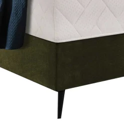 Wohnen Retro Möbel*Velours Boxspringbett in Oliv Grün - Prudenca