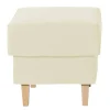 Wohnen Velours Couchhocker in Cremefarben - Kanmura