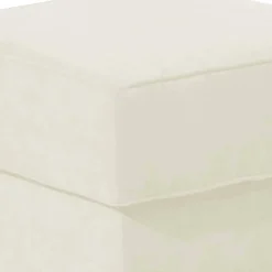 Wohnen Velours Couchhocker in Cremefarben - Kanmura