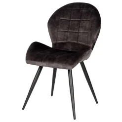 Wohnen Velours Esstischstuhl in Anthrazit - Macereta (2er Set)