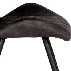 Wohnen Velours Esstischstuhl in Anthrazit - Macereta (2er Set)