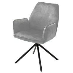 Wohnen Velours Küchenstuhl mit Armlehnen - Jeremy (2er Set)