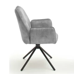 Wohnen Velours Küchenstuhl mit Armlehnen - Jeremy (2er Set)