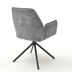 Wohnen Velours Küchenstuhl mit Armlehnen - Jeremy (2er Set)