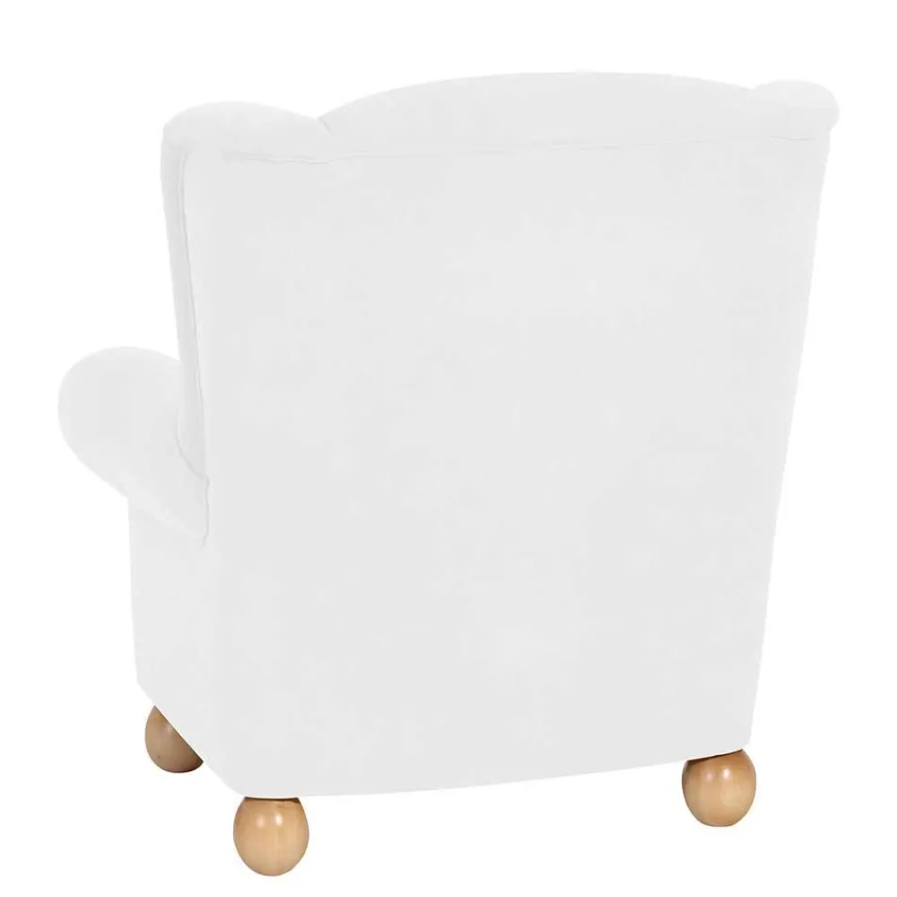 Wohnen Velours Ohrensessel in Cremeweiß - Clamps