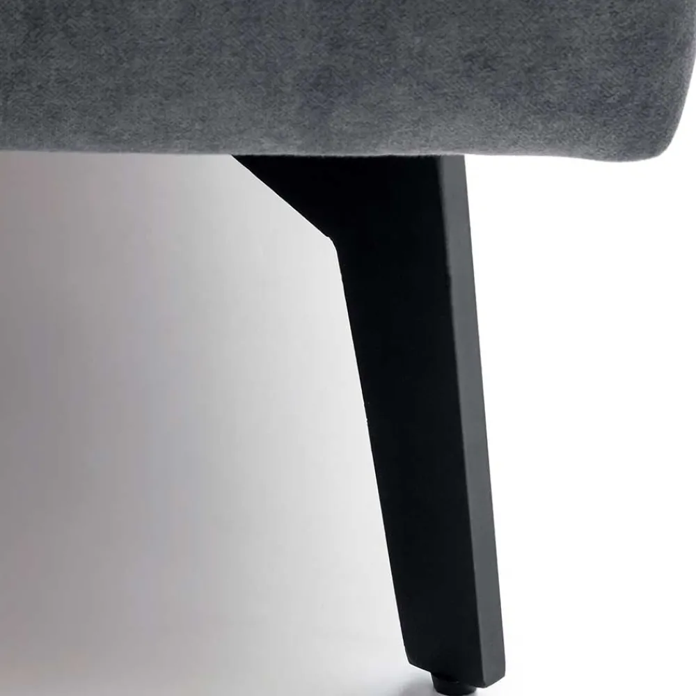 Wohnen Velours Polsterbett in Anthrazit - Laterna