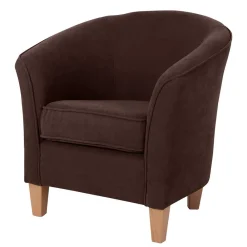 Wohnen Velours Polstersessel halbrund in Braun - Cazar