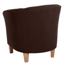 Wohnen Velours Polstersessel halbrund in Braun - Cazar