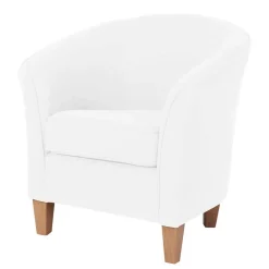 Wohnen Sessel & Hocker|Sessel*Velours Polsterssel in Creme und Buche - Potova