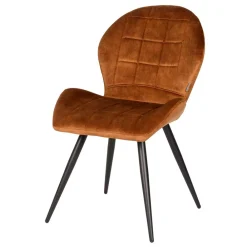 Wohnen Velours Polsterstuhl in Ocker - Rafu (2er Set)