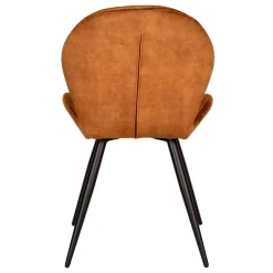 Wohnen Velours Polsterstuhl in Ocker - Rafu (2er Set)