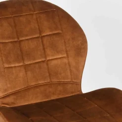 Wohnen Velours Polsterstuhl in Ocker - Rafu (2er Set)