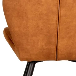 Wohnen Velours Polsterstuhl in Ocker - Rafu (2er Set)