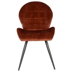 Wohnen Velours Polsterstuhl in Rostfarben Braun - Hangar (2er Set)