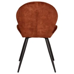 Wohnen Velours Polsterstuhl in Rostfarben Braun - Hangar (2er Set)