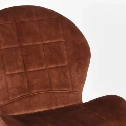 Wohnen Velours Polsterstuhl in Rostfarben Braun - Hangar (2er Set)