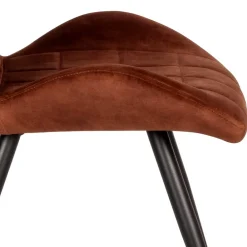 Wohnen Velours Polsterstuhl in Rostfarben Braun - Hangar (2er Set)