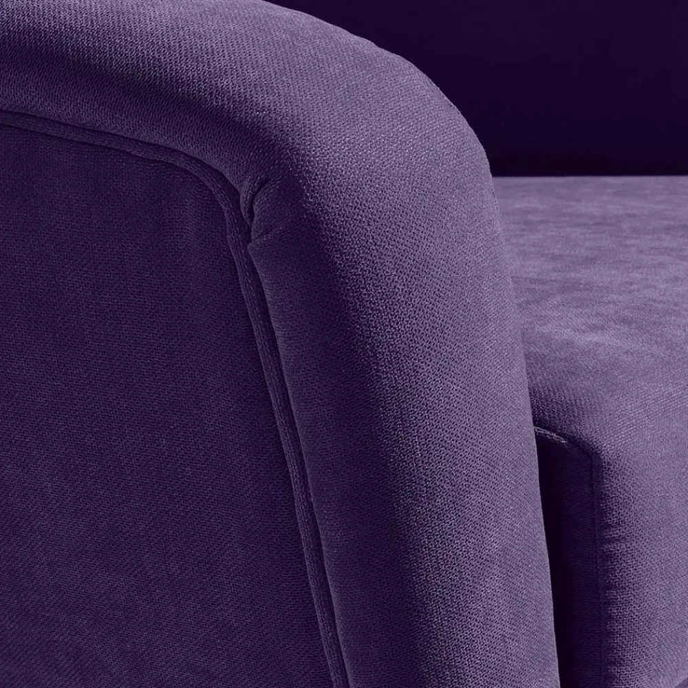 Wohnen Retro Möbel|Sessel*Velours Sessel in Violett und Buche Natur - Cunnar
