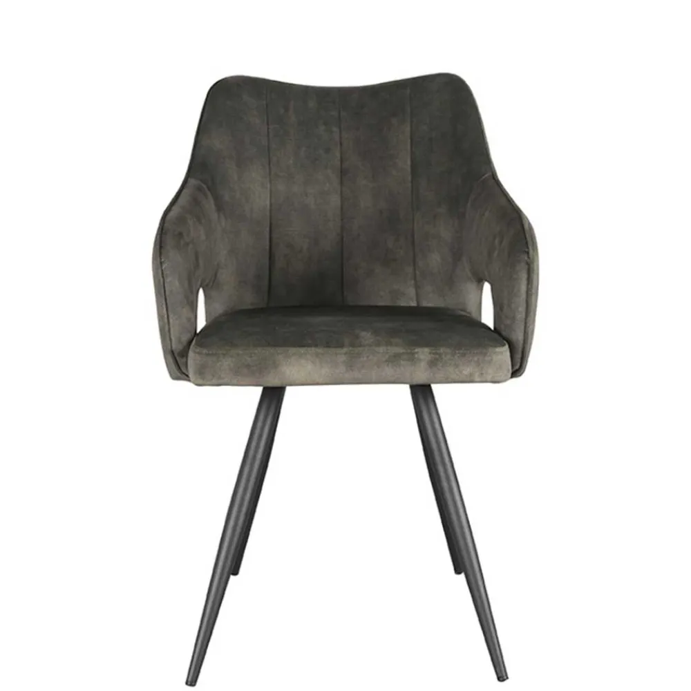 Wohnen Schwarze Möbel|Retro Möbel*Velours Tischsessel in Dunkelgrün - Clarendon