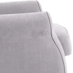 Wohnen Sessel & Hocker*Velours-Ohrensessel in Silbergrau und Buche - Jiletta