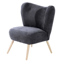 Wohnen Velourssessel in Anthrazit - Prograva