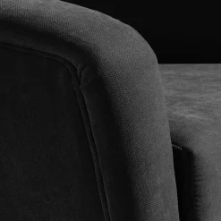 Wohnen Velourssessel in Schwarz mit Buche Natur - Nocena