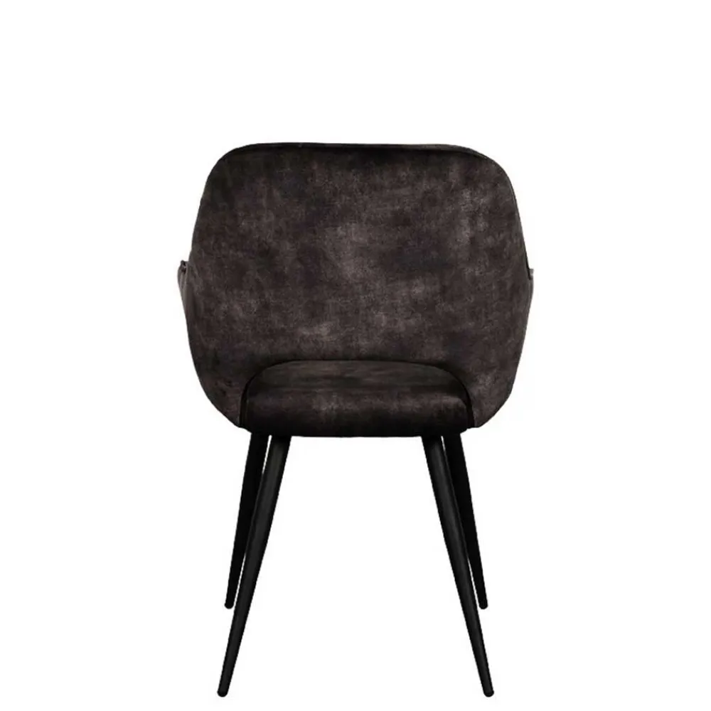 Wohnen Skandinavische Möbel*Velours-Stühle in Anthrazit - Hauke (2er Set)