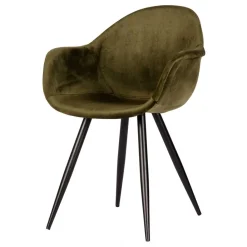 Wohnen Wohnzimmerstühle*Velvet Armlehnenstuhl in Oliv Grün - Inny (2er Set)
