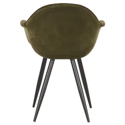 Wohnen Wohnzimmerstühle*Velvet Armlehnenstuhl in Oliv Grün - Inny (2er Set)