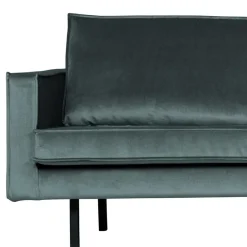 Wohnen Velvet Polsterecke in Petrol & Schwarz - Fledos