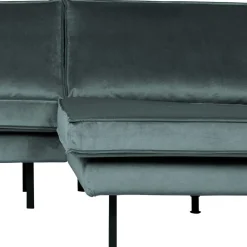 Wohnen Velvet Polsterecke in Petrol & Schwarz - Fledos