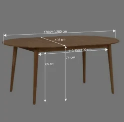 Wohnen Verlängerbarer Holztisch mit ovaler Platte - Julisch