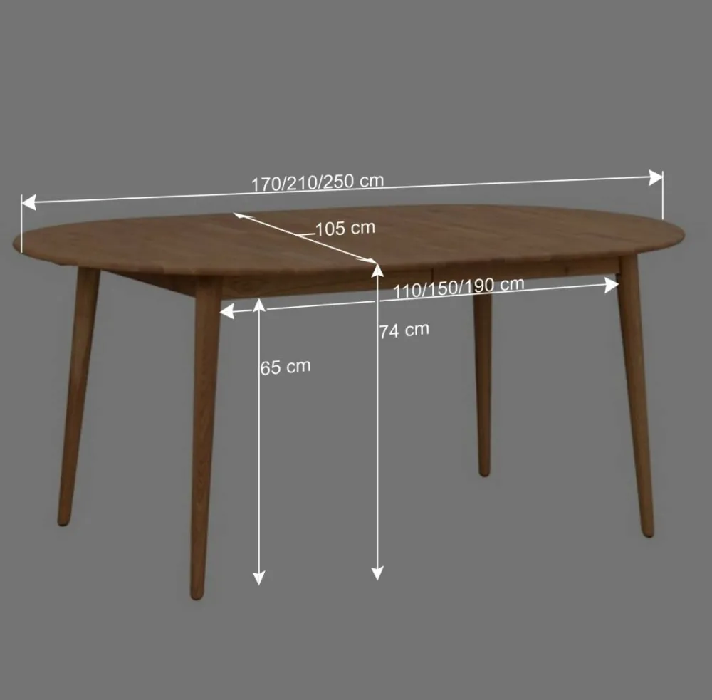 Wohnen Verlängerbarer Holztisch mit ovaler Platte - Julisch