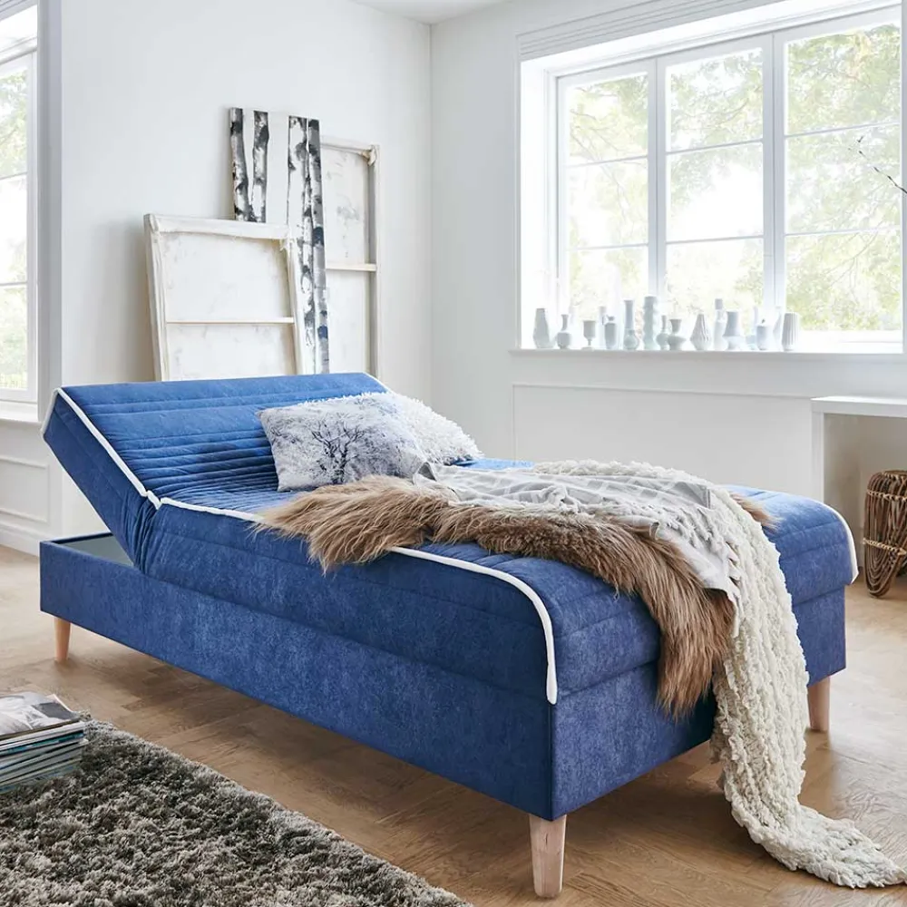 Wohnen Betten|Betten*Verstellbare Daybed Polsterliege in Blau Samt - Blackbird