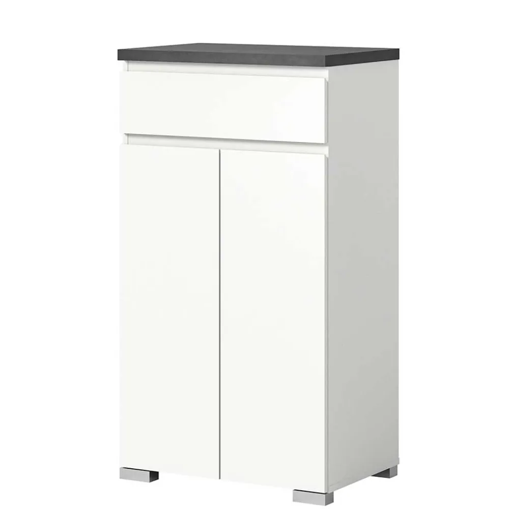 Wohnen Vertiko für Schuhe in Weiß mit Dunkelgrau - Suad