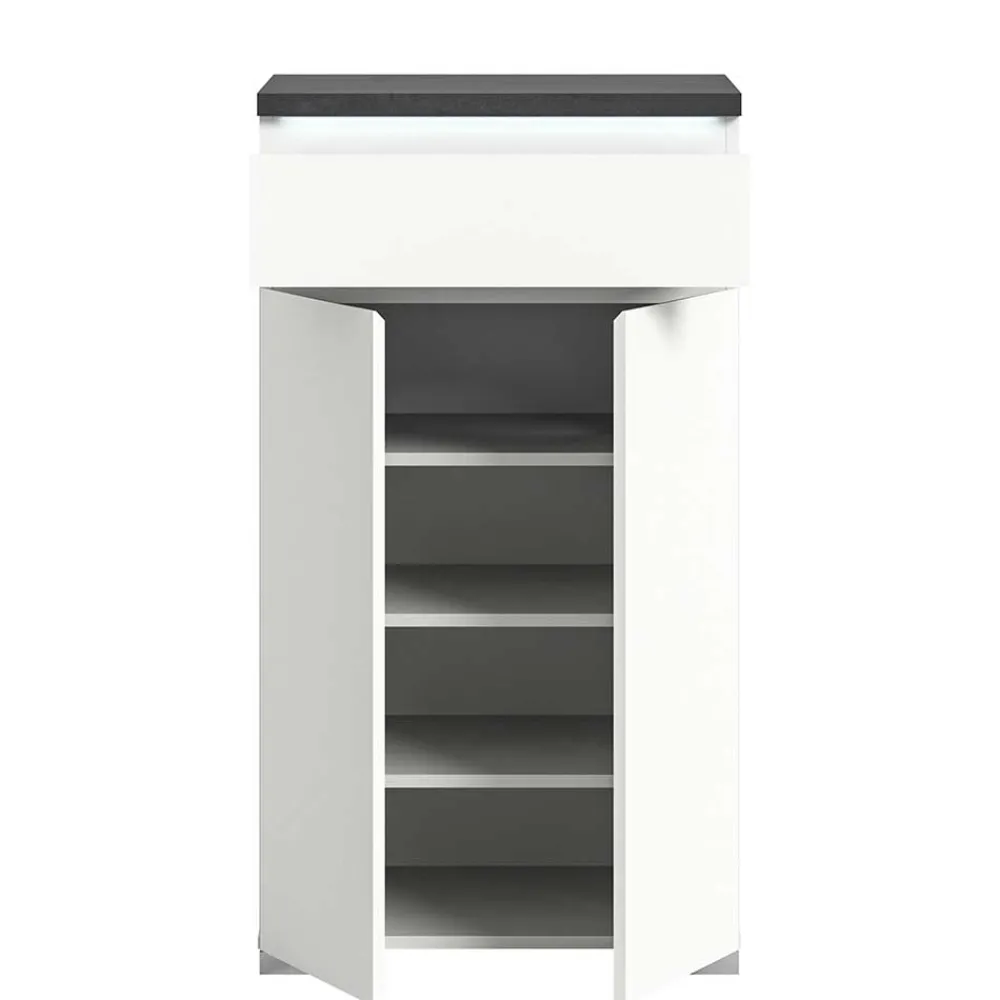 Wohnen Vertiko für Schuhe in Weiß mit Dunkelgrau - Suad