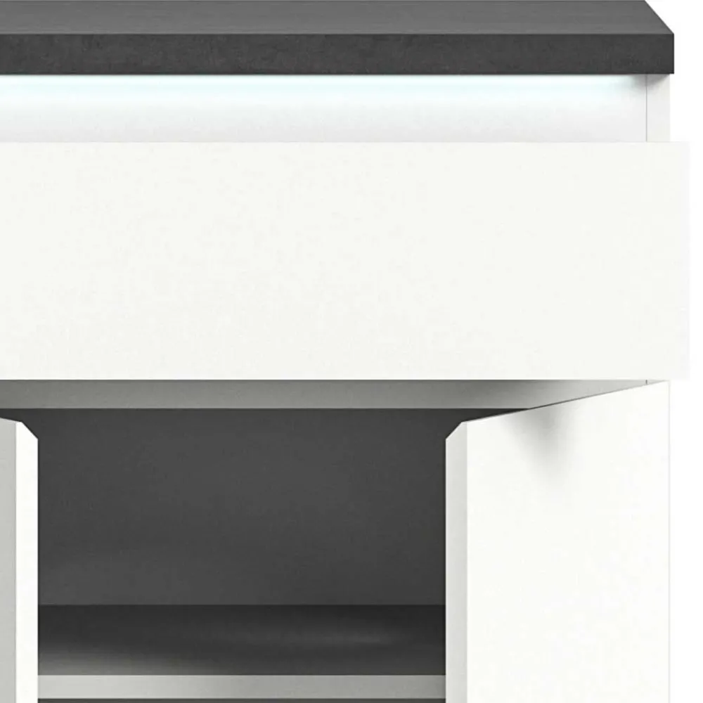 Wohnen Vertiko für Schuhe in Weiß mit Dunkelgrau - Suad