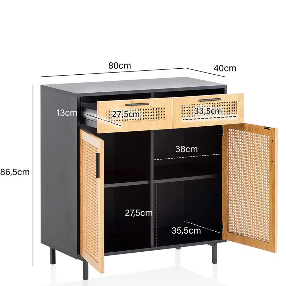 Wohnen Vertiko in Natur und Schwarz - Around