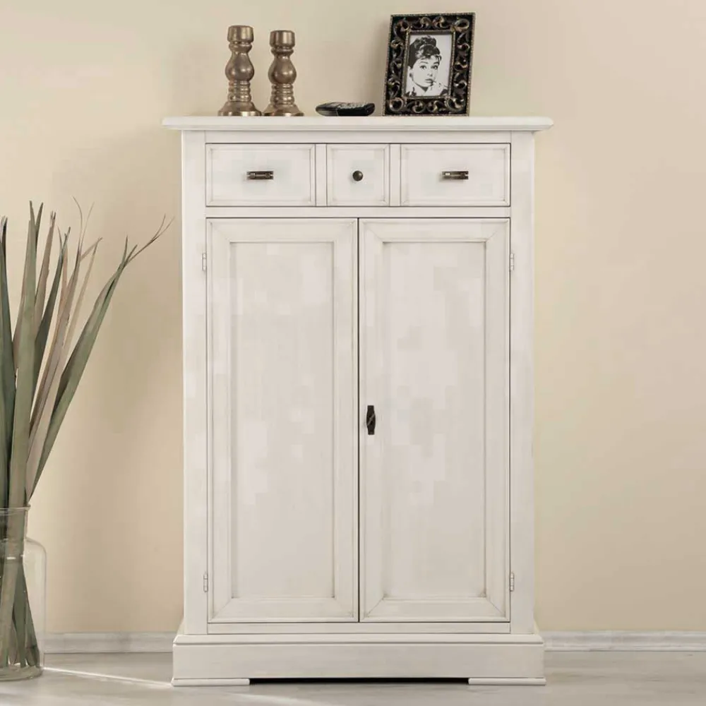 Wohnen Vertiko Kommode in Antikweiß - Annot