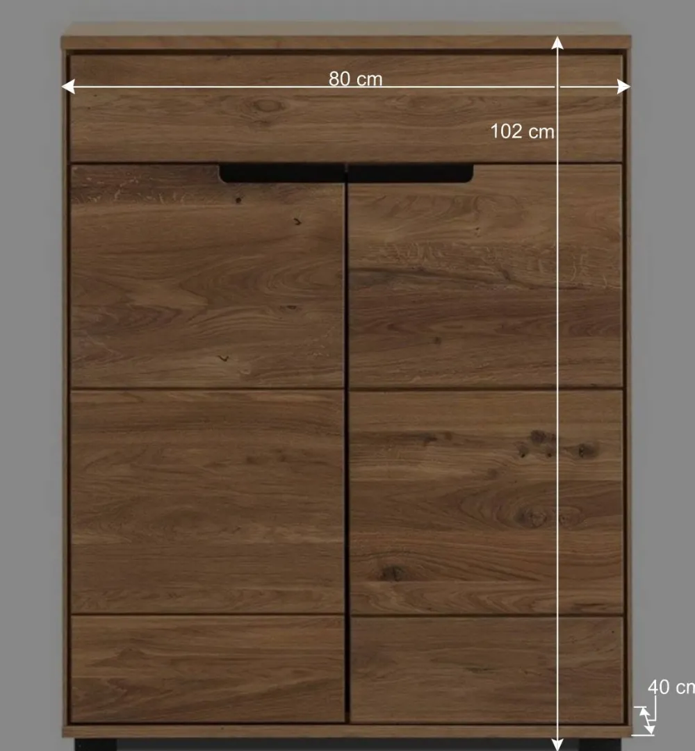 Wohnen Vertiko Schuhkommode aus Eiche teilmassiv - Sennya