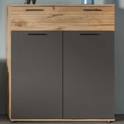 Wohnen Schuhschränke*Vertiko Schuhkommode in Wildeiche NB & Grau - Depart