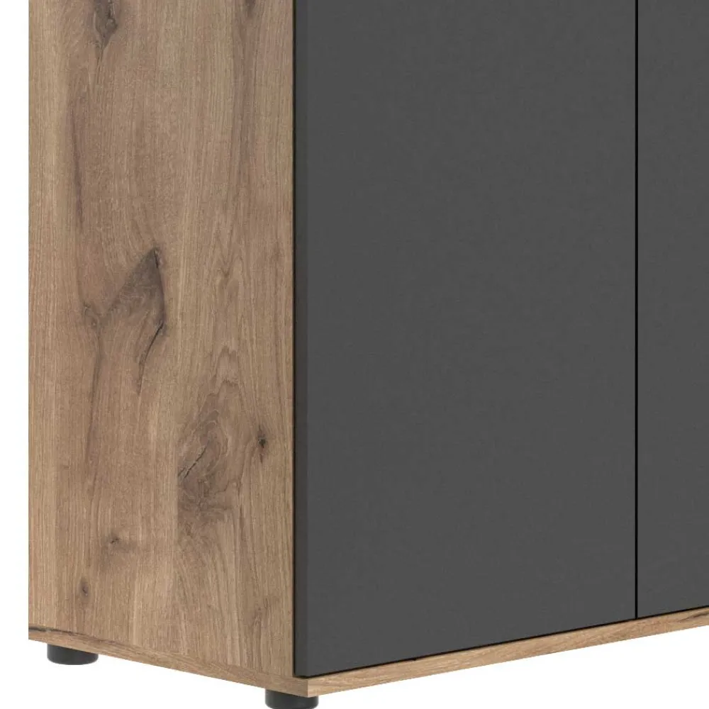 Wohnen Schuhschränke*Vertiko Schuhkommode in Wildeiche NB & Grau - Depart