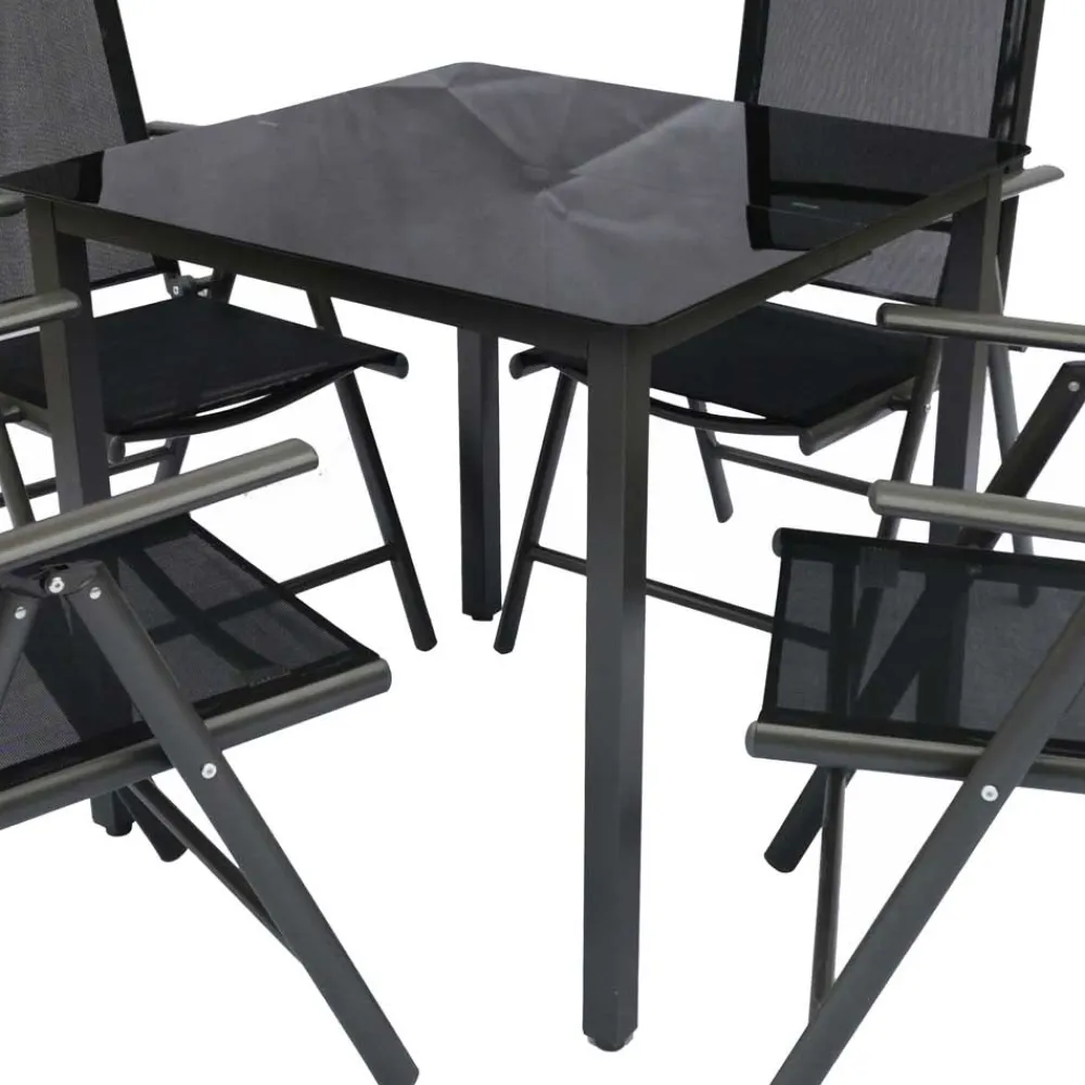 Wohnen Vier Hochlehner & Gartentisch Set - Cadiz (fünfteilig)