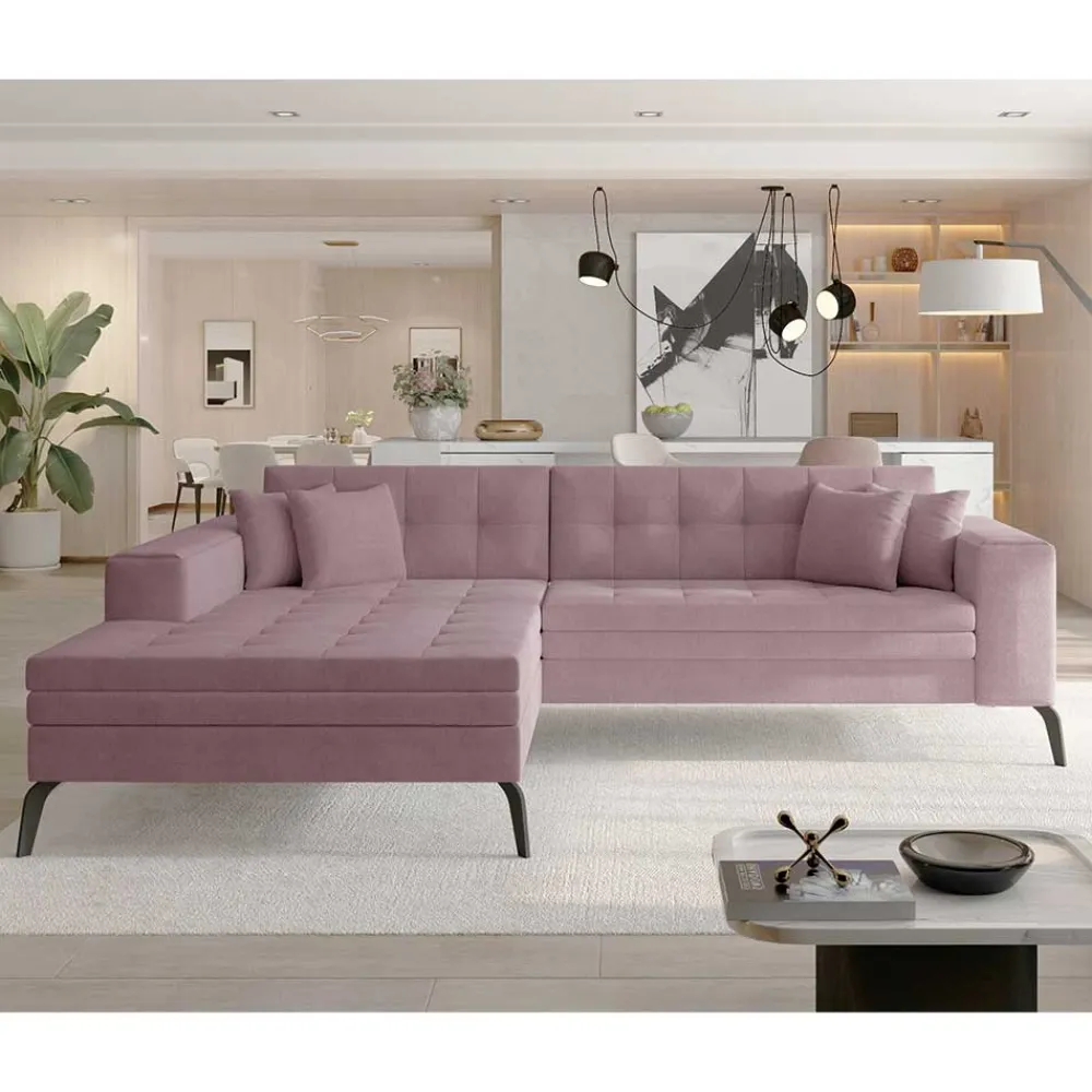 Wohnen Sofas|Sofa*Viersitzer Funktionssofa in Hellrosa - Tribial