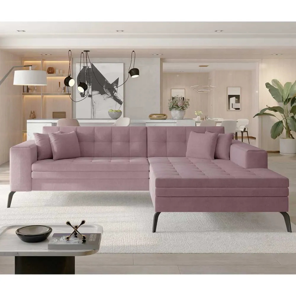 Wohnen Sofas|Sofa*Viersitzer Funktionssofa in Hellrosa - Tribial