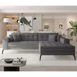 Wohnen Schlafsofas*Viersitzer Sofaecke in Beigegrau - Javolena