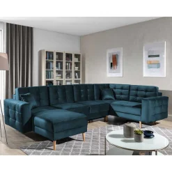 Wohnen Sofas|Sofa*Viersitzer Wohnzimmer Schlafcouch in Dunkelblau - Mauritius