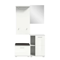 Wohnen Vierteiliges Garderobenmöbel Set in modernem Design - Rugova